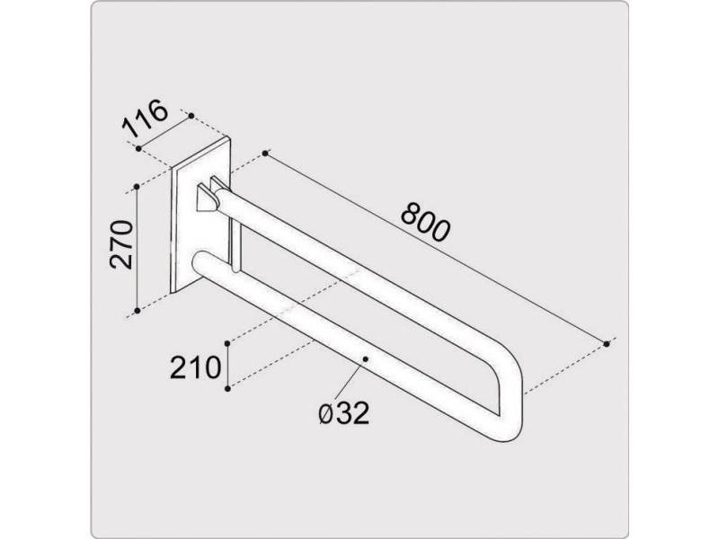 Presto Porecz ERGOPLUS hæve-sæde 80 cm til wc/vaske, pulverlakeret, hvid