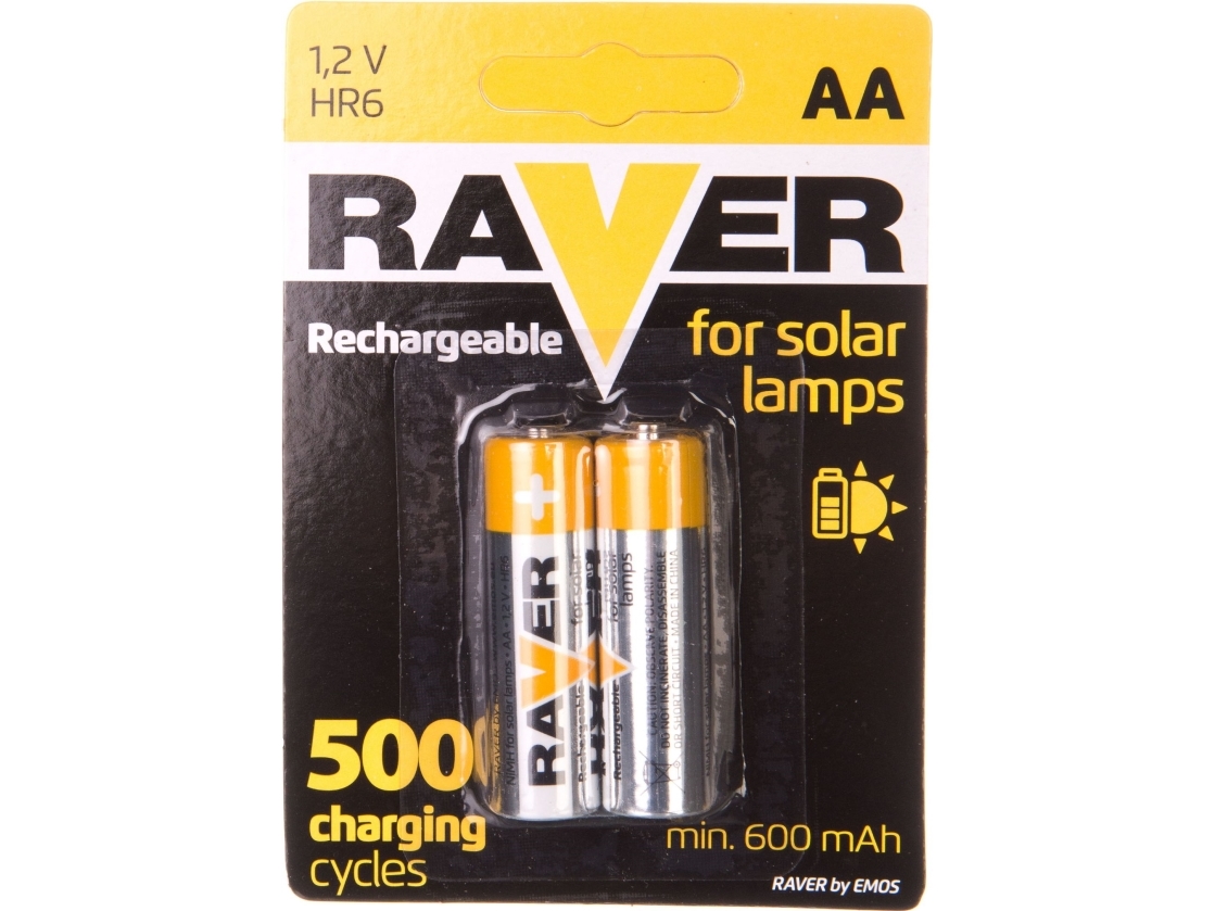 Raver Solar Aa / R6 600Mah Wiederaufladbare Batterie 2 Stk.