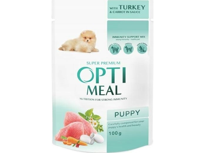 Synteza Optimeal Pies Sasz.100G Hvalp Kalkun/Mad Med Gulerod I Sauce /12