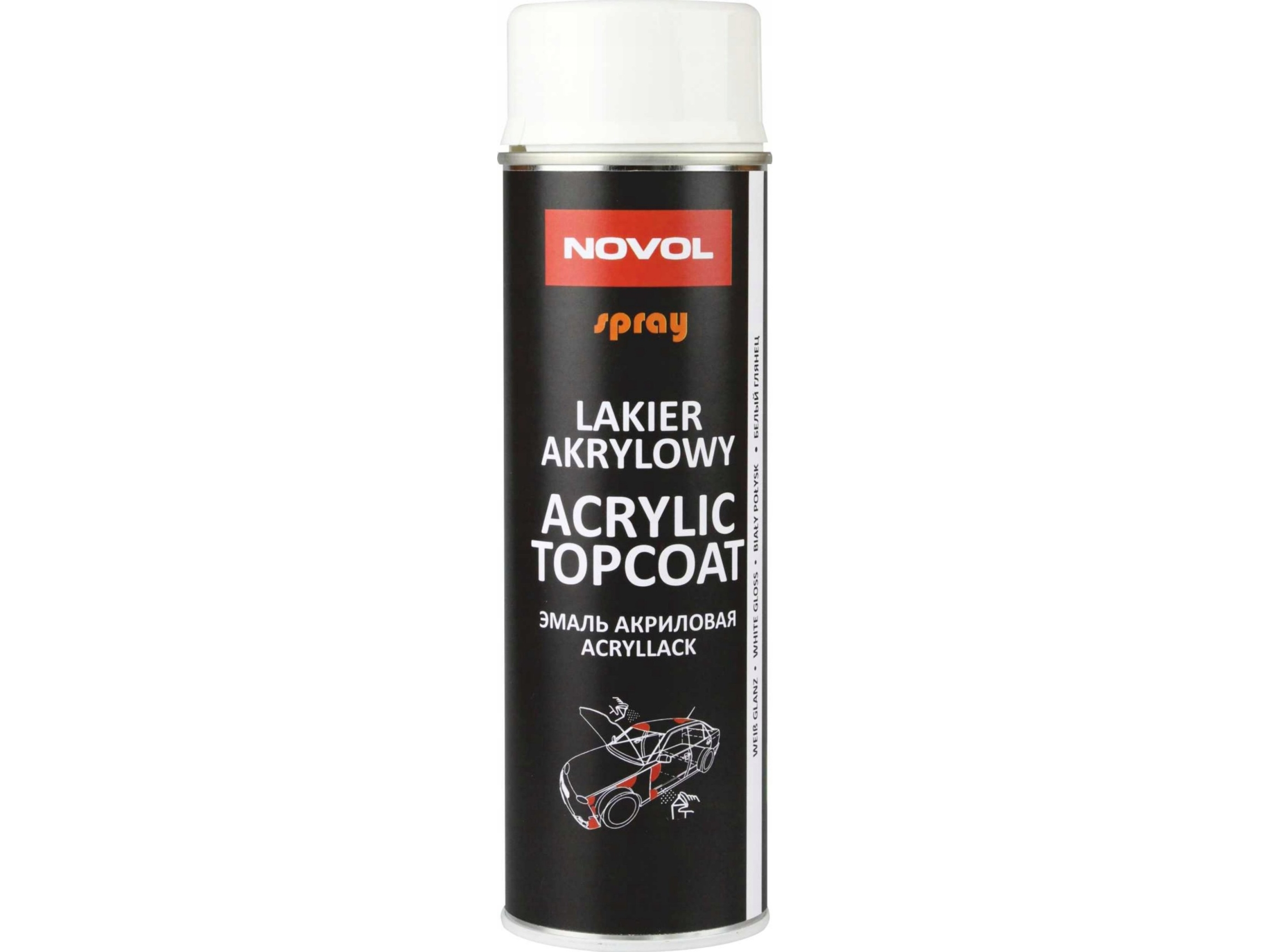 Novol spray ACRYL TOPCOAT vit 500 ml | Färg & Tillbehör - Specialprodukter - Billack | GameStuff