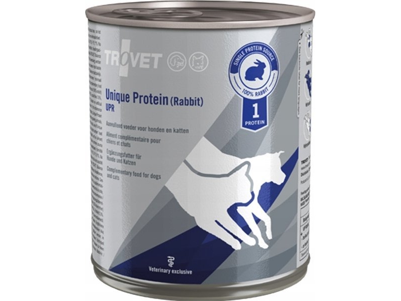 Trovet Trovet Unique Protein UPR Rabbit til hunde og katte dåse 800g