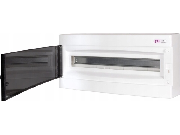 Etipo Gehäuse Eti Polam 001100282 Unterputz, 1 Reihe 24 Module, Transparente Tür Ect 1X24pt-S Transparent
