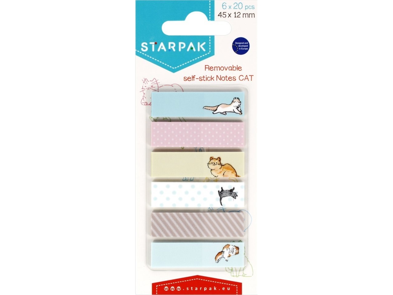 Starpak Zakladka Ind 45X12/20K 6-Kol Kop Fold Rulle 6 Stk