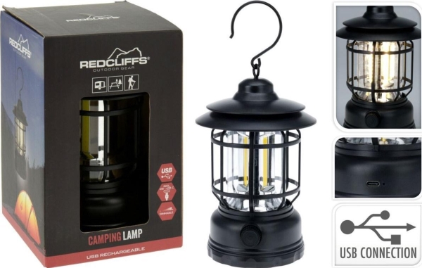 Redcliffs LATARKA campinglampa CZARNA USB-laddning | Utomhus - Camping - Belysning | GameStuff
