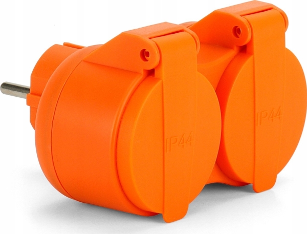 Montis forgreningsdåse dobbelt 2x2P+Z, 16A, 250V IP44 orange MT089