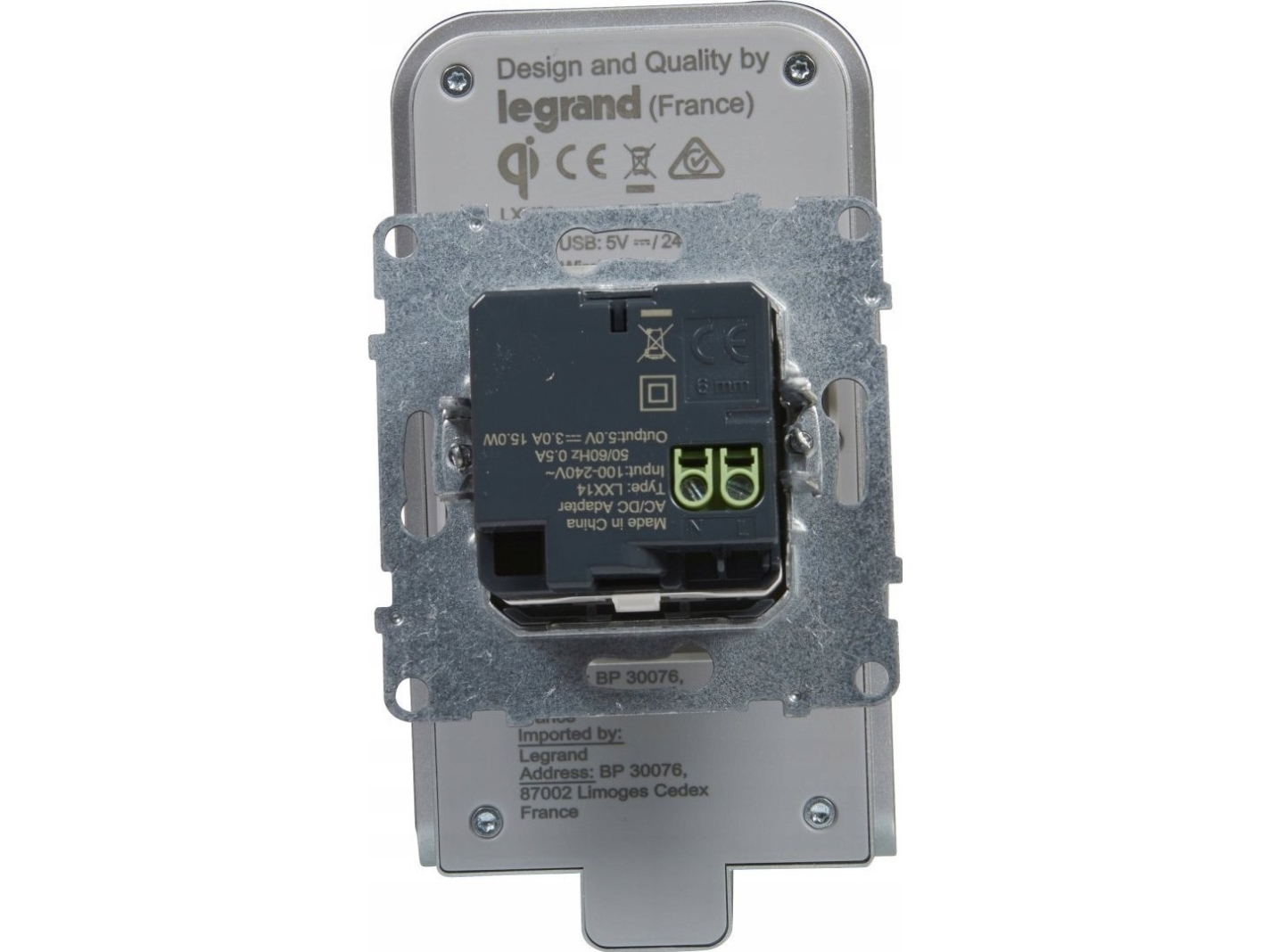 Legrand Suno Induktionsoplader + Usb Type A Hvid 721134