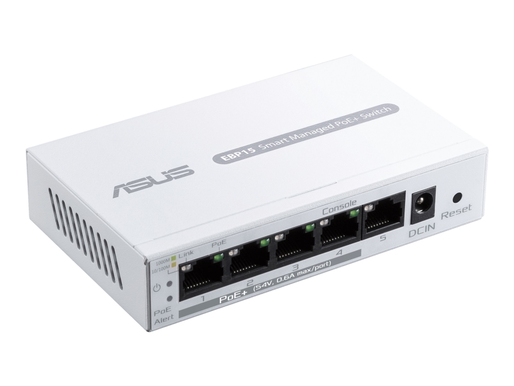Asus Expertwifi Ebp15 - Switch - Administreret - 5 X 10/100/1000 - Desktop - Poe+ (60 W)