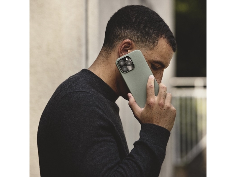 Mujjo Leather Case For Iphone 16 Pro Max - Green Smoke