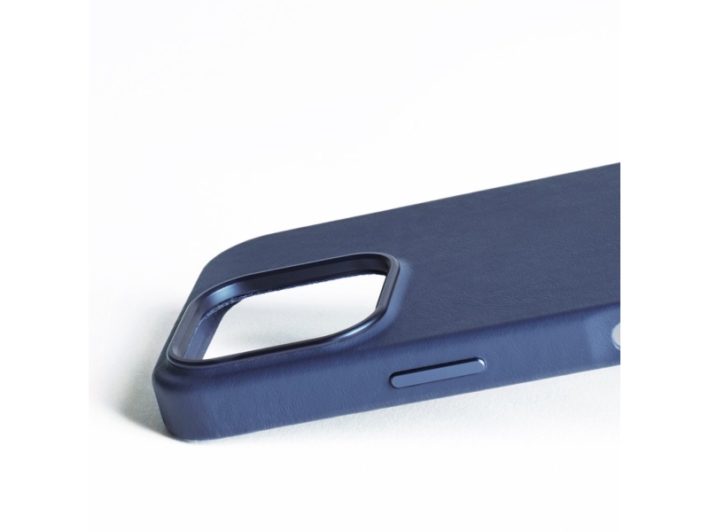Mujjo Leather Case For Iphone 16 Pro - Monaco Blue