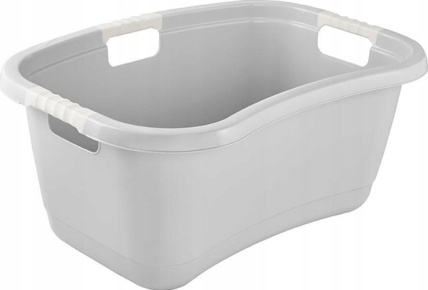 Keeeper Wäschewanne "Janne", Ergonomisch, Nordic-Grey Stabile Wäschewanne In Nierenform, Mit Softgriffen, Großes - 1 Stück (1078313000000)