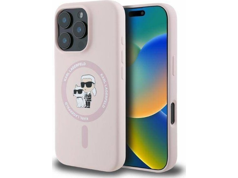 Karl Lagerfeld Karl Lagerfeld Klhmp16xscmkcrhp Iphone 16 Pro Max Różowy/Pink Hc Magsafe Silicone Kc Heads Ring Standard