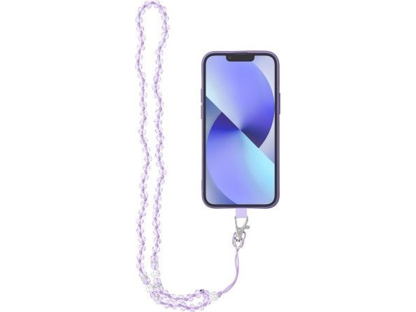 Oem Anhänger Crystal Diamond Fürs Telefon / Bandlänge 74 Cm (37 Cm In Schlaufe) / Um Den Hals - Lila