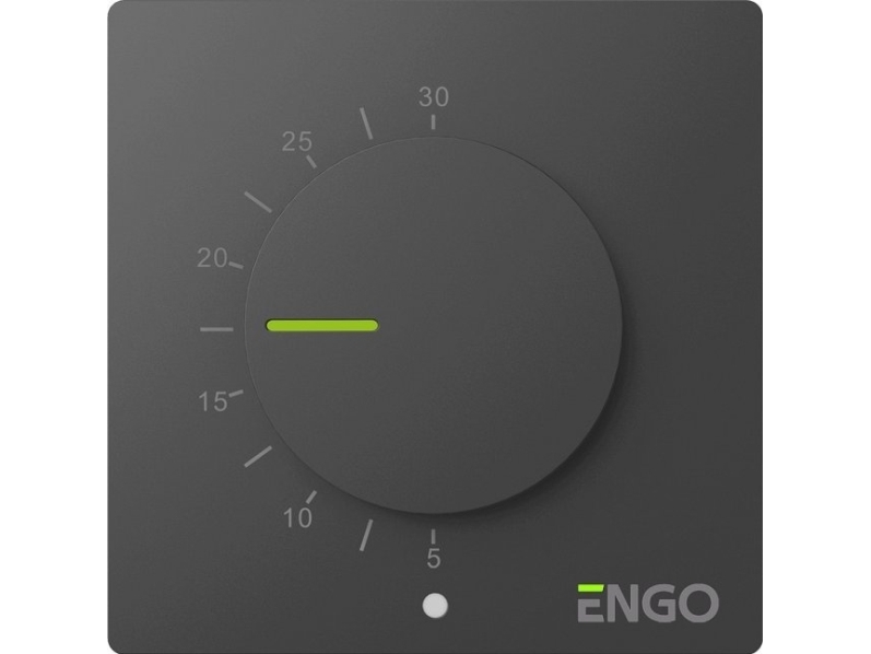 Engo Engo SIMPLE langallinen lämpötilan säädin nupilla, 230V, musta ESIMPLE230B ESIMPLE230B