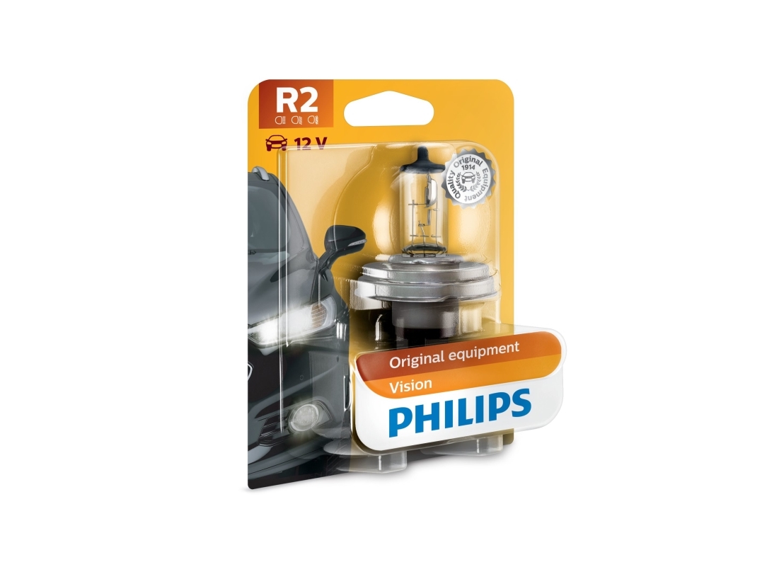 Philips Standard 12475B1 Strålkastarlampa för bil, 45 W, 12 V, R2, 1 styck | Bilvård & Biltillbehör - Belysning | GameStuff