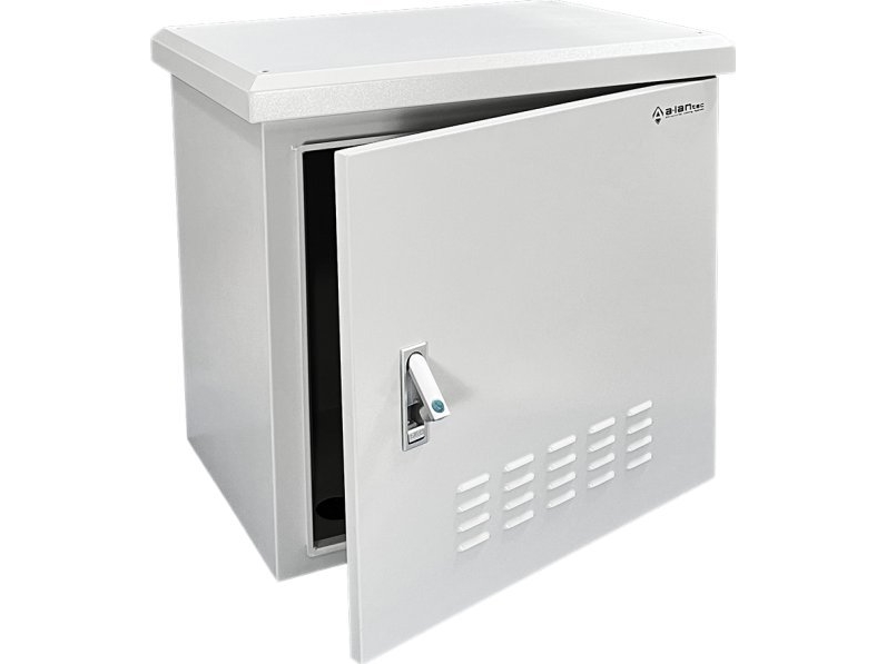 Alantec Außen-Rackschrank Wandmontiert 19" 6U 600X450 Grau Mit 4 Tragprofilen Und 4 Kabeldurchführungen