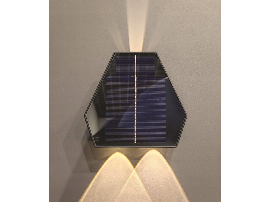 Kinkiet BestService Lumax Solar LGS510CT - solar væglampe - 3x1,5W - 50LM - 3,7V 1500 mAh - CCT - IP54 - sort