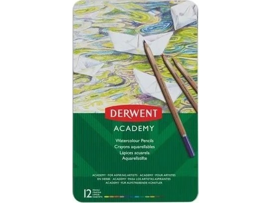 Derwent Academy Watercolour Pencils 12stk | Skrivredskap - Blyertspennor & pencils - Blyertspennor | GameStuff