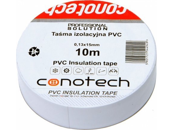 Conotech Isoleringstape Hvid Pvc 0,13X15x10m Ns