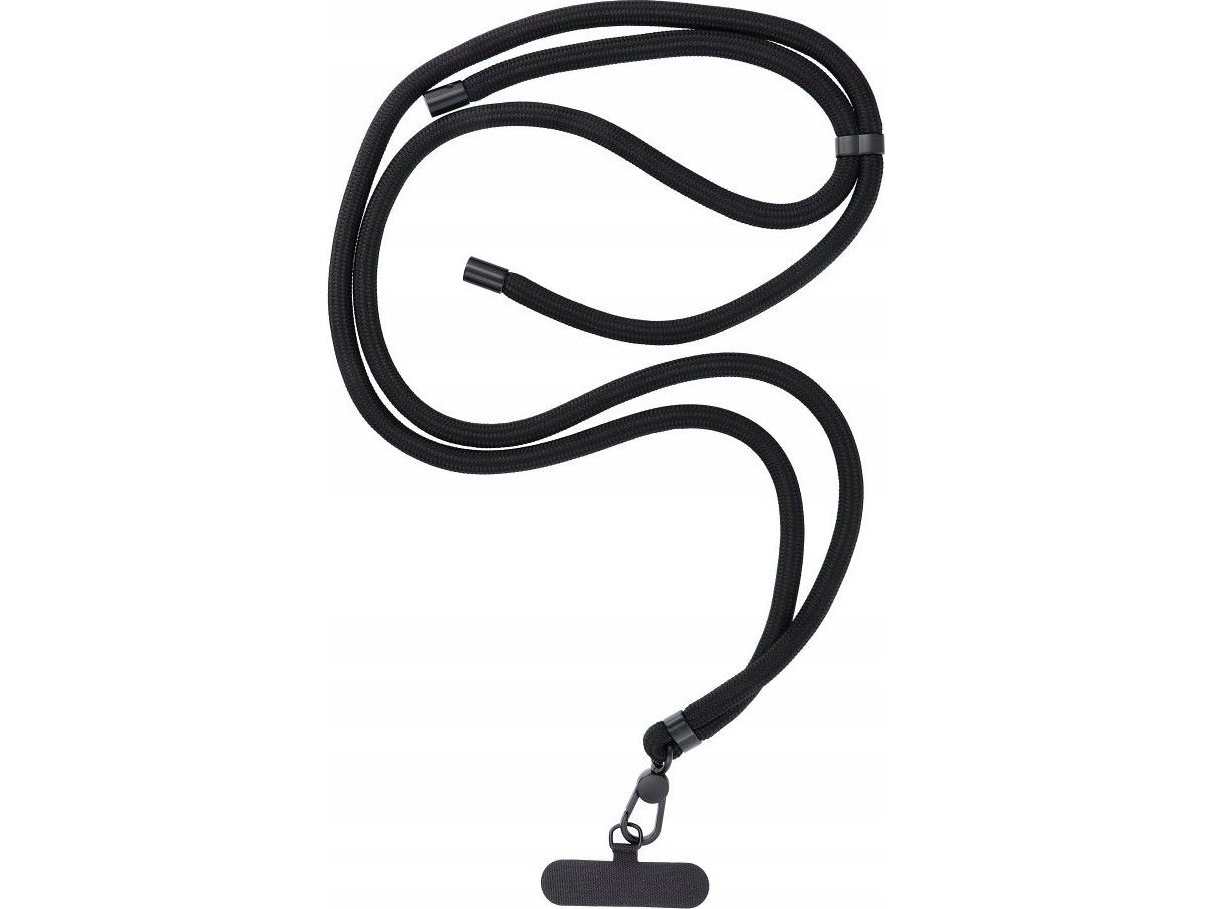 Oem Telefonholder/Ophæng Swing (8 Mm) Med Længdejustering 165 Cm (Max 82,5 Cm I Løkke) - Til Arm Eller Hals - Sort