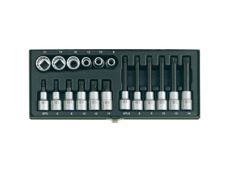 Proxxon Industrial Topnøgle-Bit-Sæt 1/2 (12,5 Mm) 18 Dele 23 296