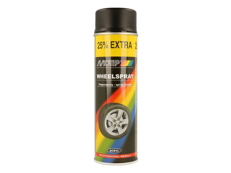 Alternativ bild 0 för Motip Wheelspray Matt - Fälgfärg Svart 500 ml