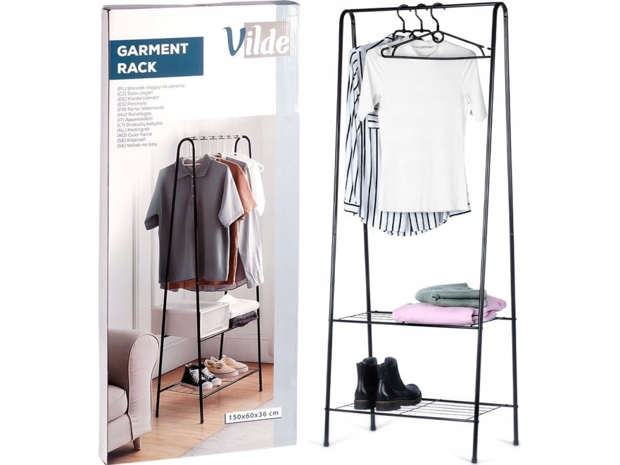 Vilde stående tøjbøjle i metal, sort 153 cm