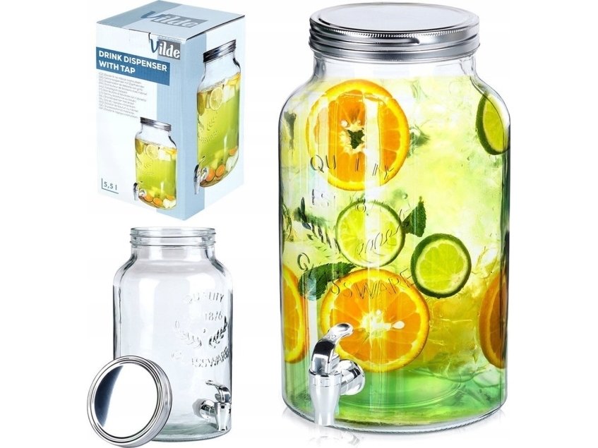 Gėrimų Dozatorius Vilde Su Čiaupu, 6,2 L, Stiklinis