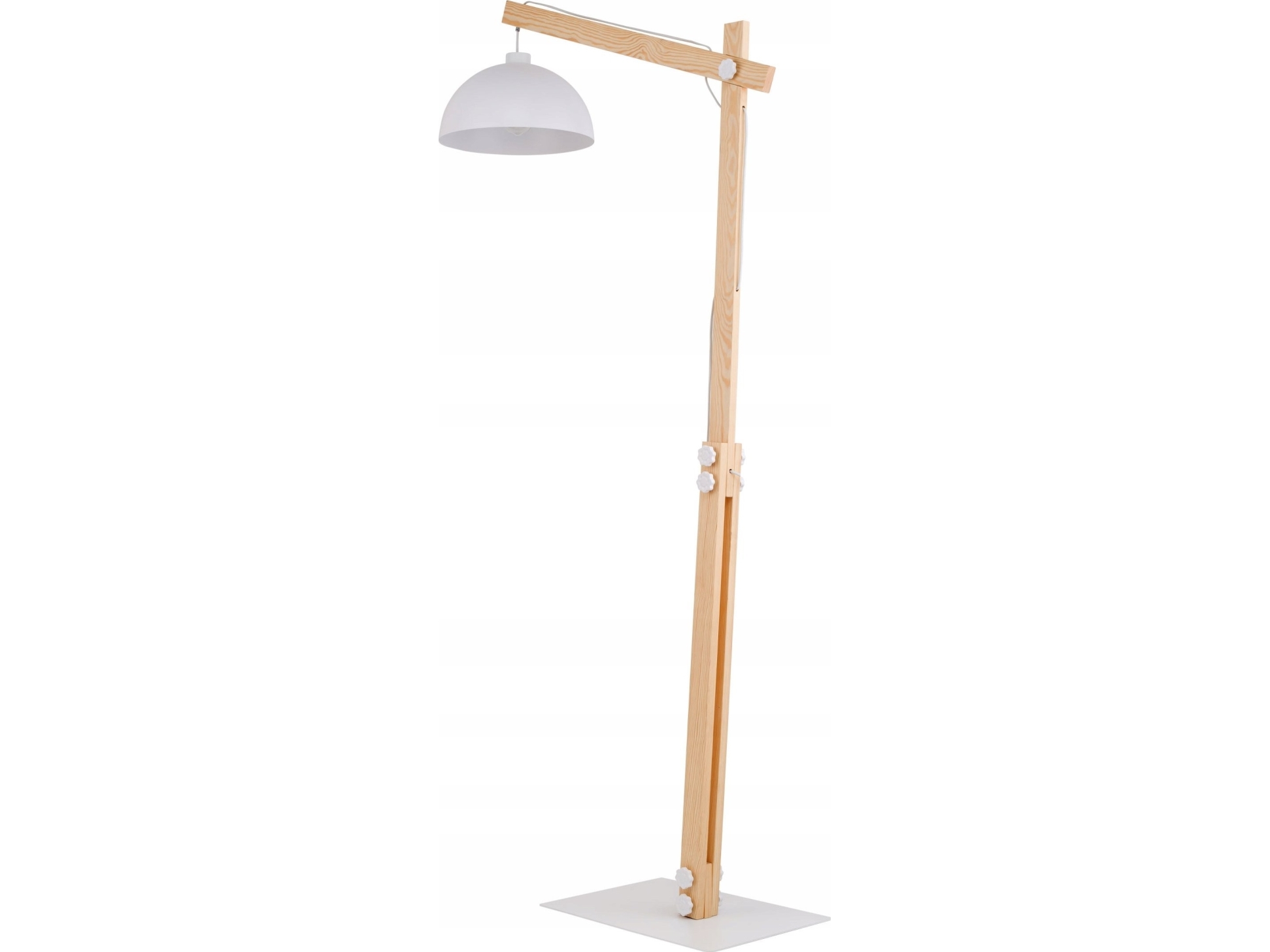TK Lighting Tk Lighting Oslo 5592 lattiavalaisin 1x15W E27 valkoinen/puinen lattiavalaisin