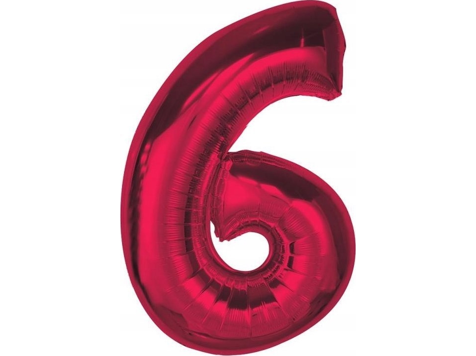 Godan Folienballon Nummer 6 Rot Smart 92Cm