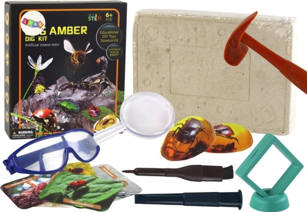 LeanToys Arkeologisk utgrävning av insekter i bärnsten | Leksaker - Kreativitet - Spela degen | GameStuff