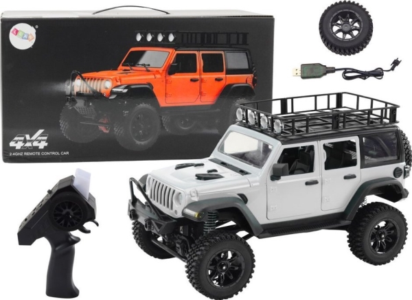 LeanToys Fjärrstyrd RC 2.4G 4x4 terrängbil Grå