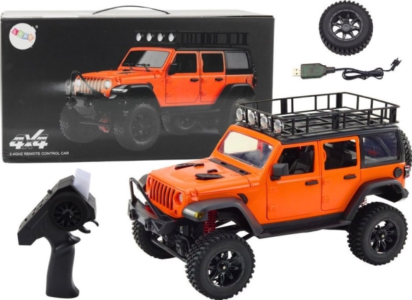 LeanToys terrængående RC-bil 2,4G fjernstyret 4x4, orange