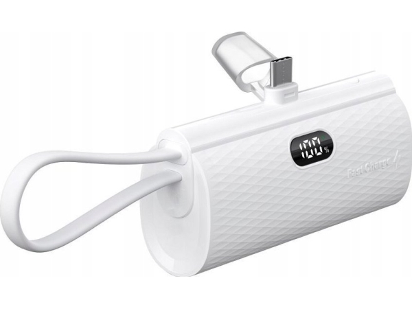 Powerbank Forcell Forcell F-Energy Power Plug F5k3 Powerbank 5 000Mah Z Wbudowanym Złączem Typ C Pd 20W Biały