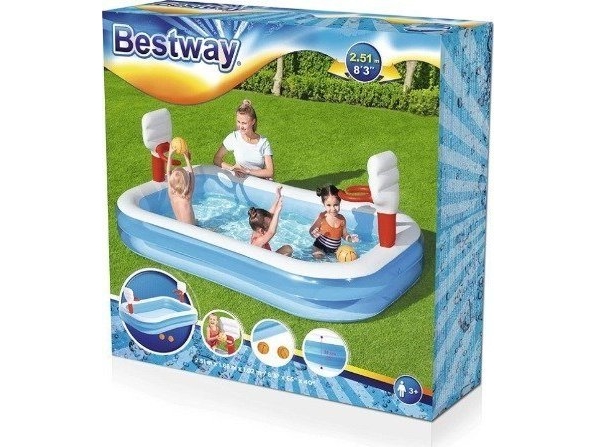 Bestway 54122, Uppblåsbar pool, 636 l, Rektangulär, 3 År, Vinyl, Blå, Orange, Vit | Trädgården - Pools & Vatten spel - Pools & bassäng | GameStuff