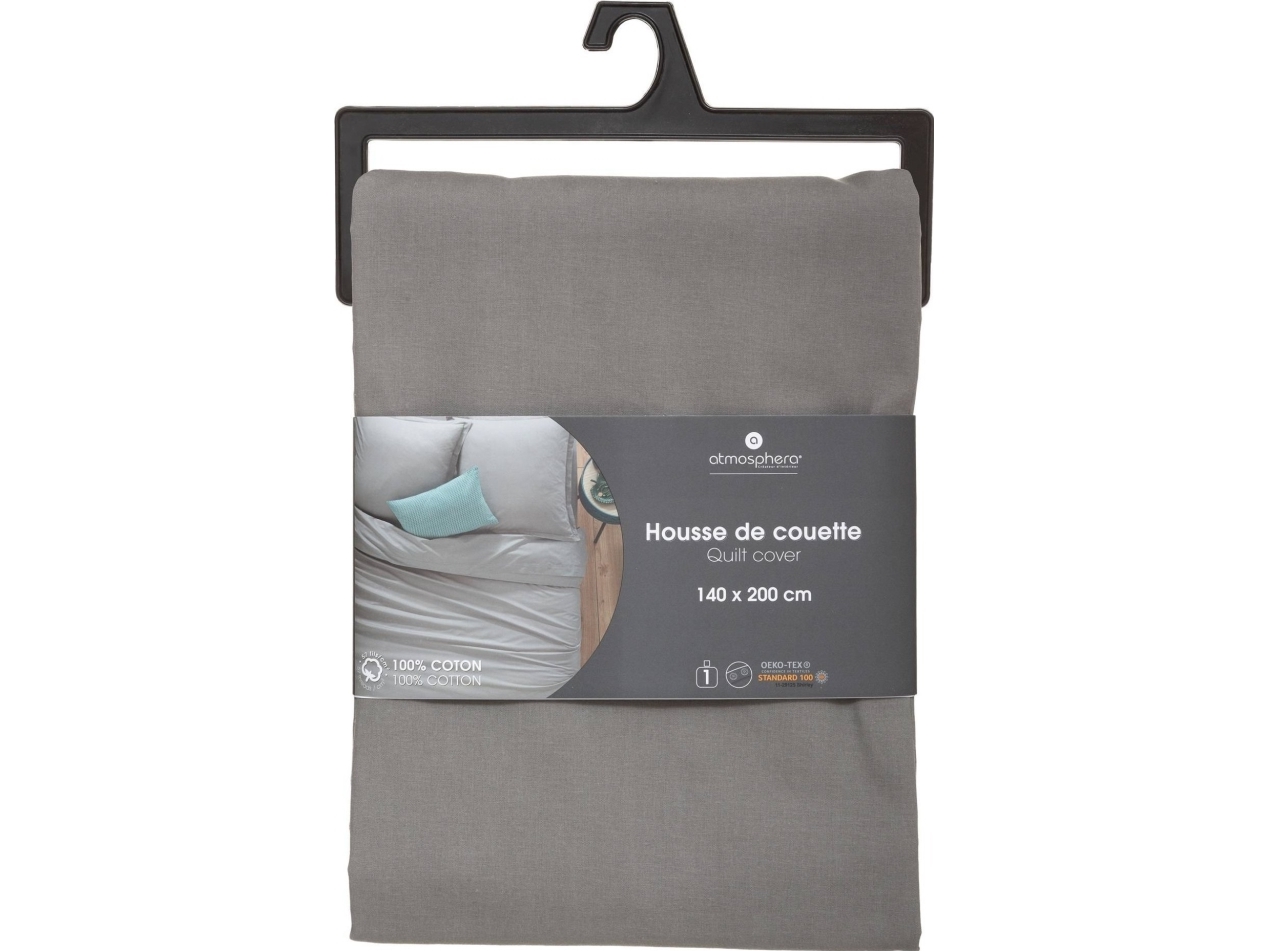 Atmosphera pudebetræk/koldre 140 x 200 cm bomuld grå