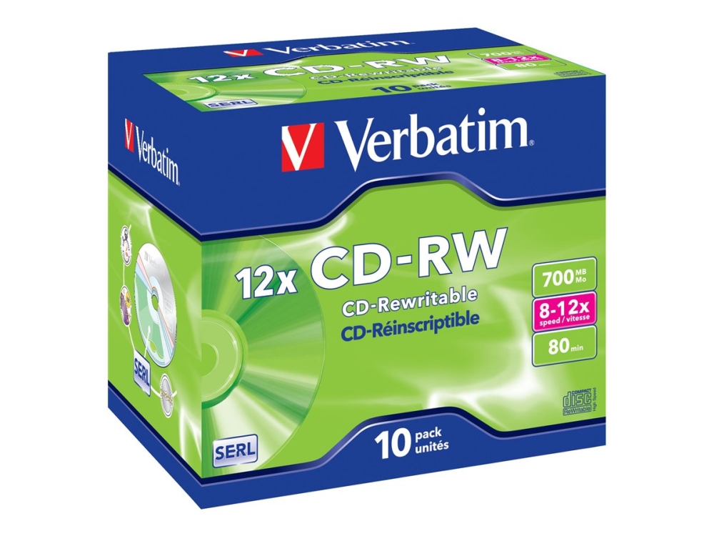 Verbatim DataLifePlus Hi-Speed - CD-RW - 700 MB 8x - cd-boks