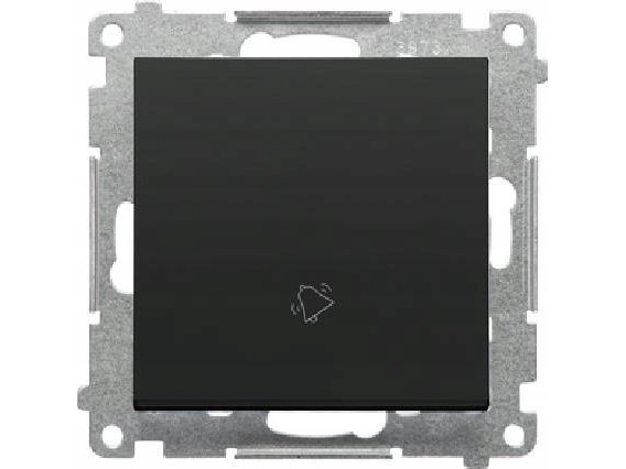 Kontakt-Simon Ringeknap 55 Td1.01/149 Modul 10 Ax, 250V~ Med Hurtigtilslutning Mat Sort