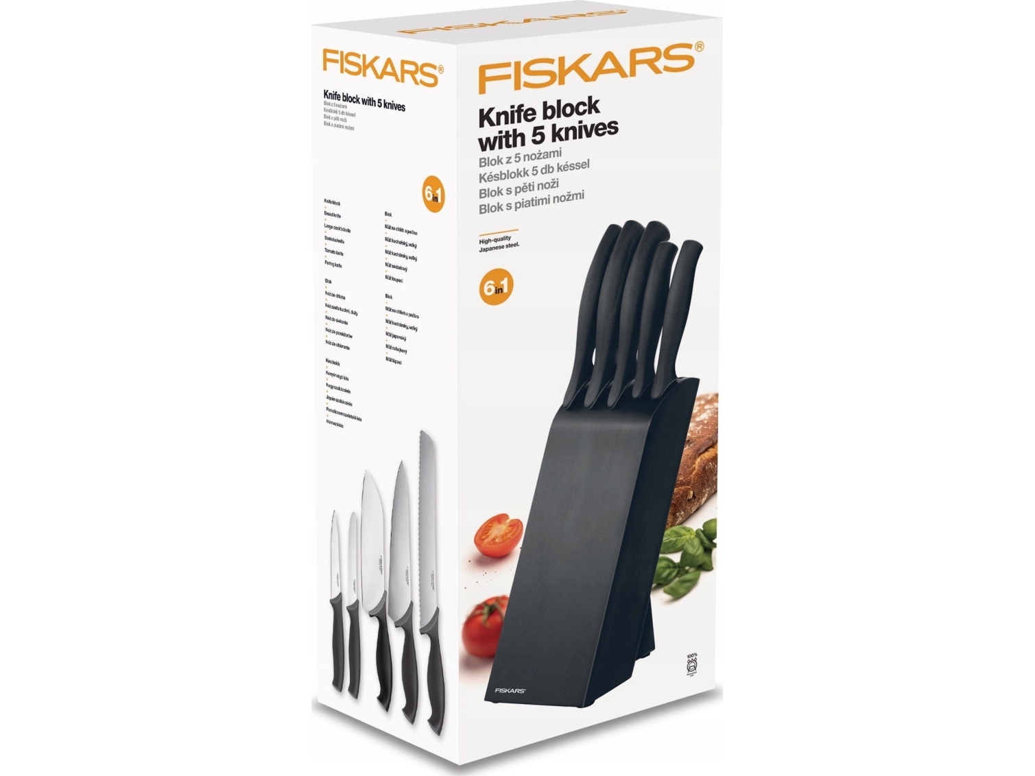 Excellent Houseware  komplet 5 noży Fiskars 1073023 czarny