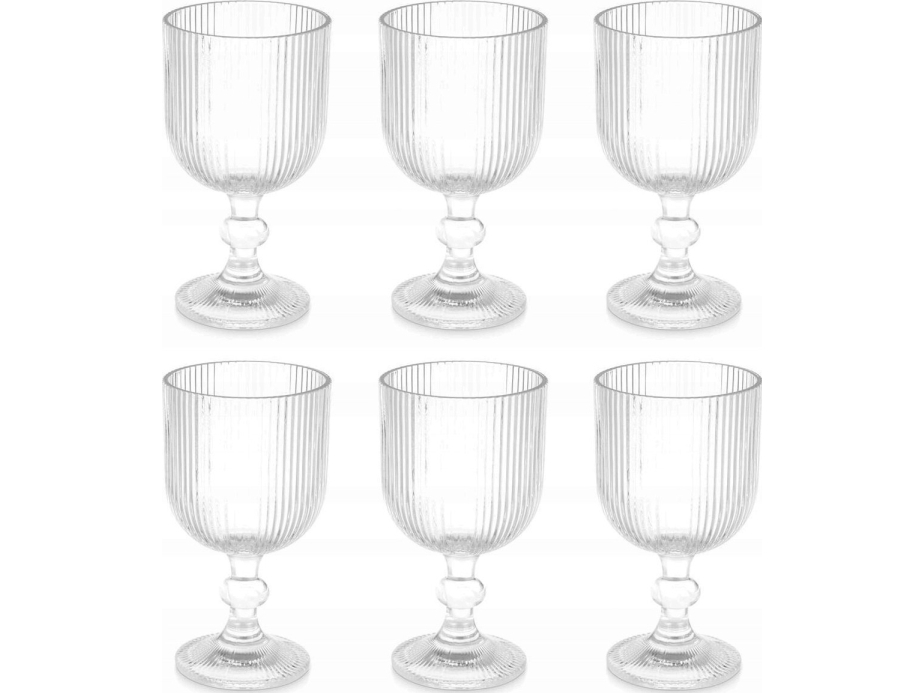 Vivalto Trinkglas Für Wasser Mit Streifen, 370 Ml, 6Er-Set