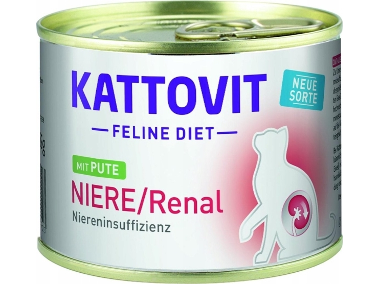Kattovit vådfoder 185 g NIERE/RENAL Indyk /12