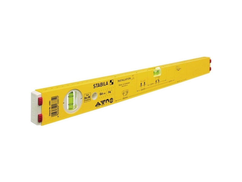 Stabila Type 80 M installasjon 16881 magnetnivå med magnet 60 cm 0,5 mm/m