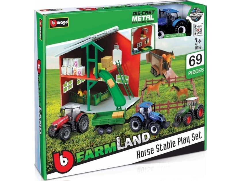 Bburago Horse Stable Playset Traktor BBURAGO