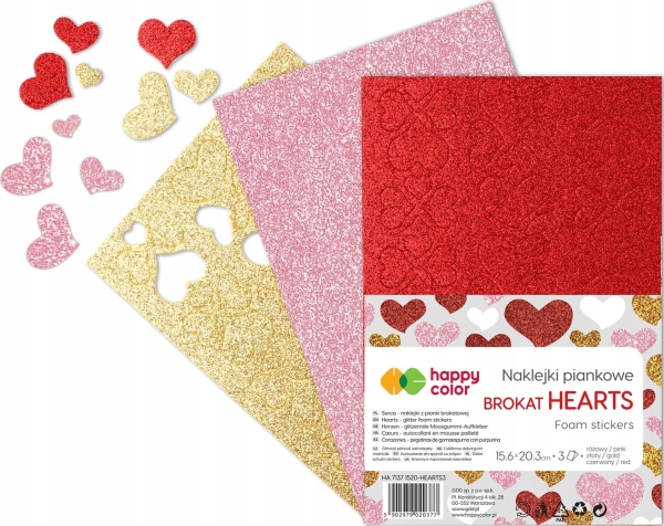 Happy Color Glitzer-Herzaufkleber A5 3 Stk Mix Happy Color