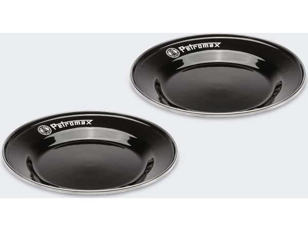 Petromax emaljplattor 18 cm 2 st SVART | Bordssättning - Par - Plattor | GameStuff