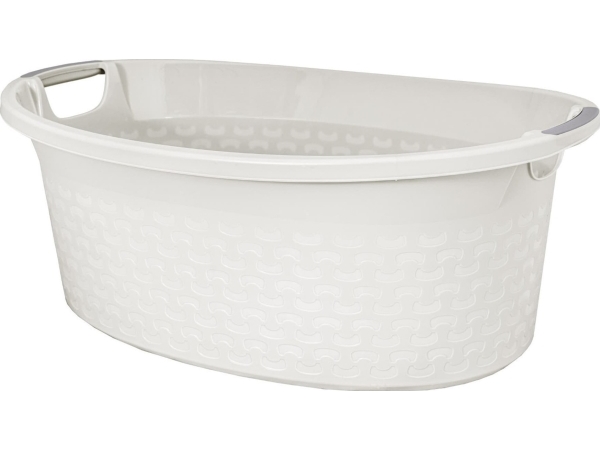 Branq oval skål i bomuld 60 l, antik hvid - 1460
