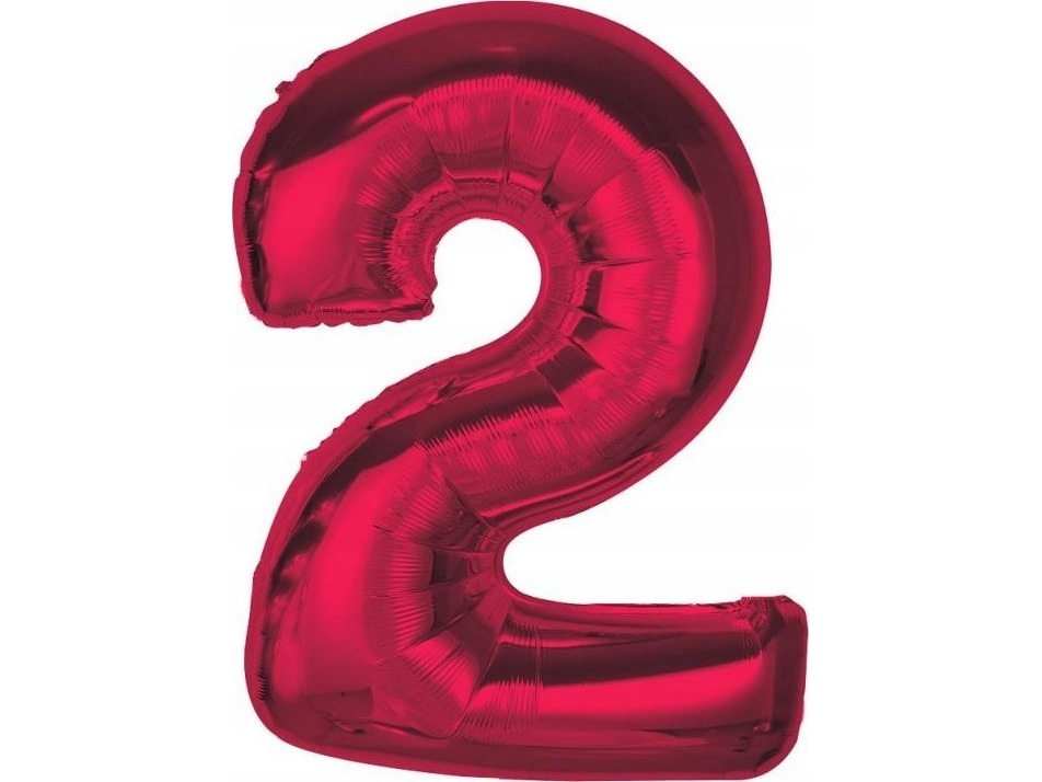 Godan Folienballon Nummer 2 Rot Smart 92Cm