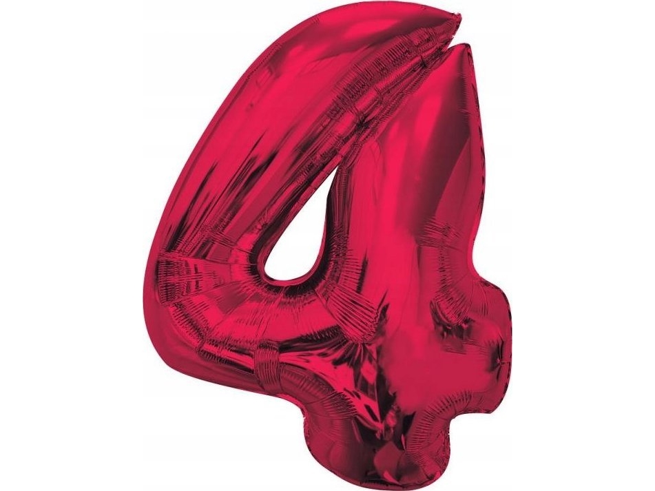 Godan Folienballon Nummer 4 Rot Smart 92Cm