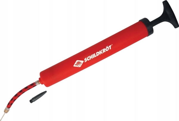 Schildkröt Ballpumpe, Länge: 300 Mm, Rot Aus Kunststoff, Inkl. Luftschlauf Und 2 Unterschiedlichen - 1 Stück (970989)