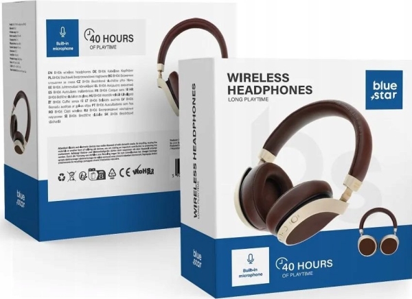 Blue Star-Hovedtelefoner Blue Star Bh06 Brune Hovedtelefoner