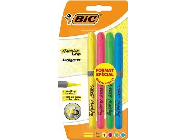 Bic Marker Zakreslacz 4 Farver Mix Highliter Bc B/C